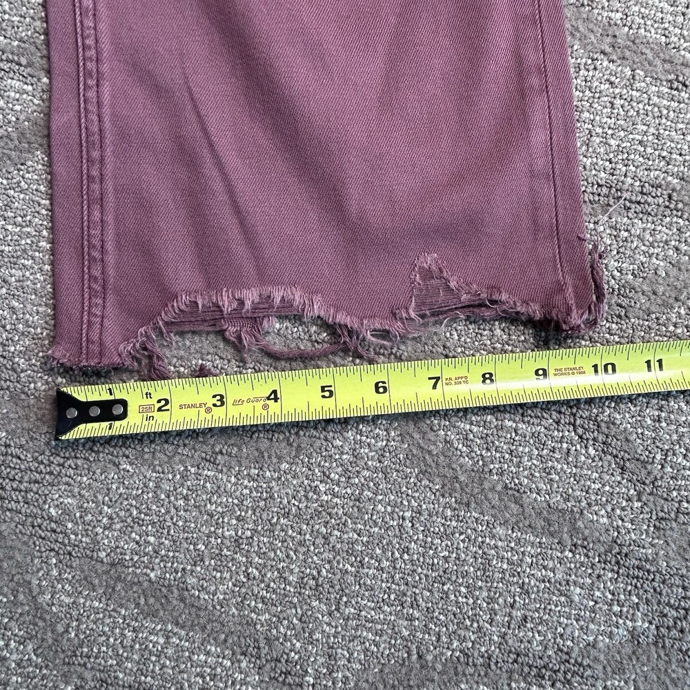 Vervet Leslie Mauve Crop jeans Raw Hem Size 27 NEW 90's VTG. Flare Distressed - Picture 9 of 15